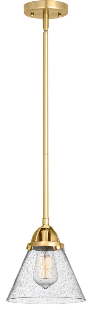 Innovations 288-1S-SG-G44 Large Cone 1 Light 7.75" Mini Pendant, Satin Gold