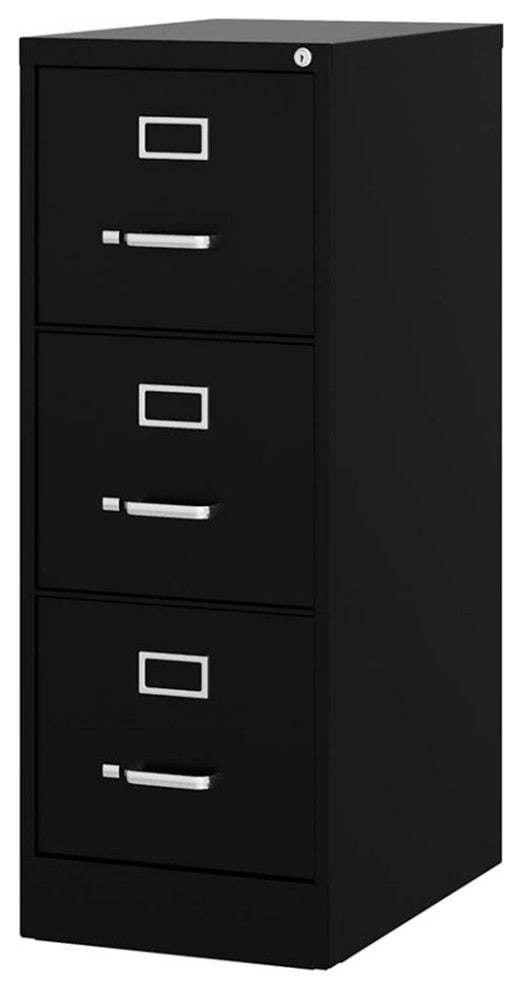 Hirsh 22-in Deep 3 Drawer - Letter Width - Vertical Metal File Cabinet - Black