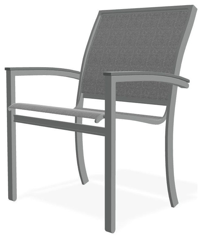 Bazza Sling Stackable Outdoor Dining Chair, Titanium/Graphite