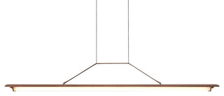 Penna 64 LED Pendant, Brushed Brass/Dark Stained Walnut, 120v