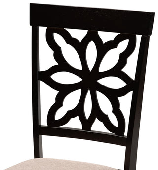Baxton Studio Sand Upholstered and Brown Finished Wood 7-Piece Dining Set