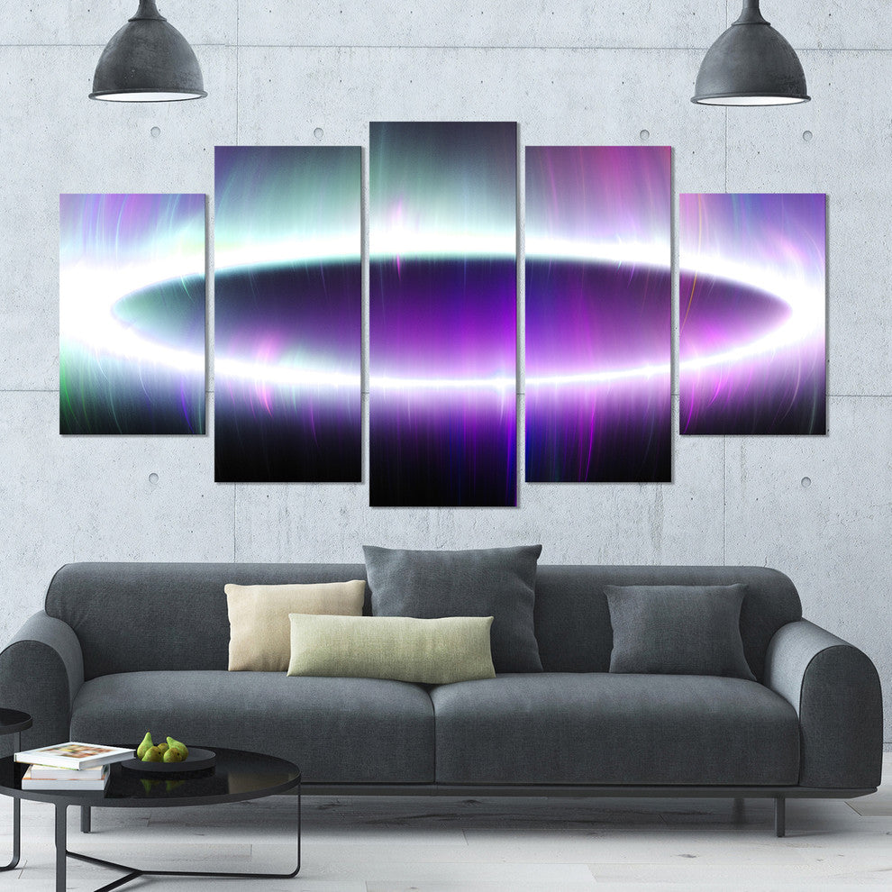 Beautiful Purple Northern Lights, Abstract Canvas Art Print, 60"x32", 5 Panels
