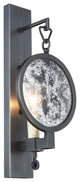 Twilight 1-Light Wall Sconce, Bronze, Crackle Glass