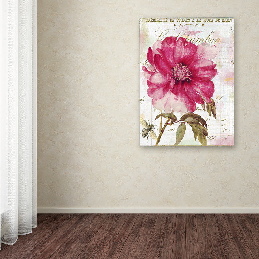 Color Bakery 'Pink Peony' Canvas Art, 14x19
