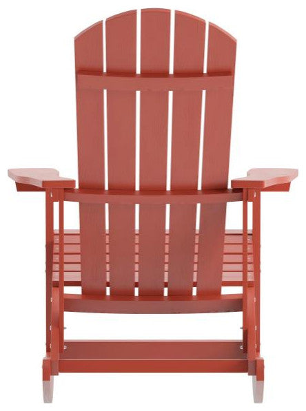 Savannah All-Weather Poly Resin Wood Adirondack Rocking Chair- Set of 2, Red