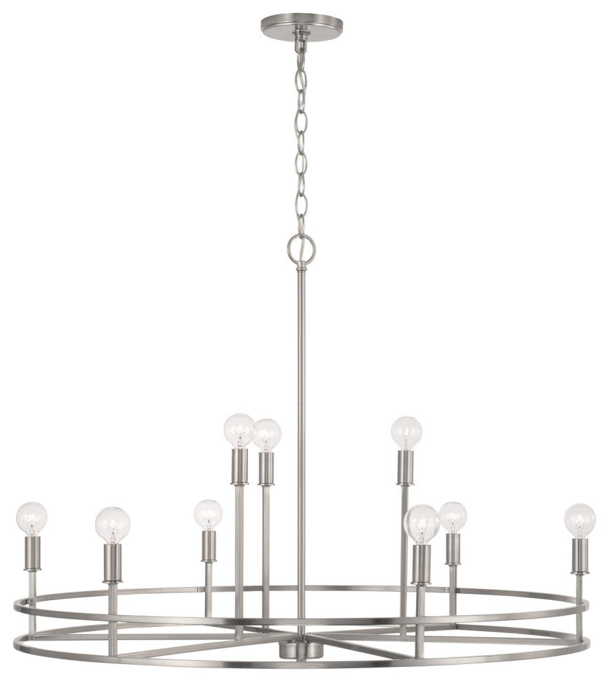 Capital Lighting 448791 Fuller 9 Light 35"W Ring Chandelier - Aged Brass