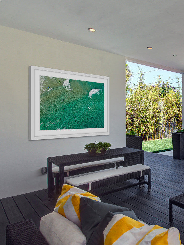 "Paddling Out" Framed Print by Karolis Janulis