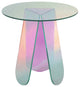 Clearic Acrylic End Table Clear Round Side Table Modern Accent Table Iridescent