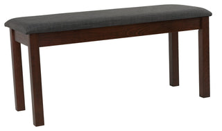 Cortesi Home Rosco Dining Bench, Charcoal Fabric, Walnut Finish 40"