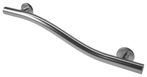 Life Line Series - Wave Bar, Brushed Nickel, 18", Right Hand