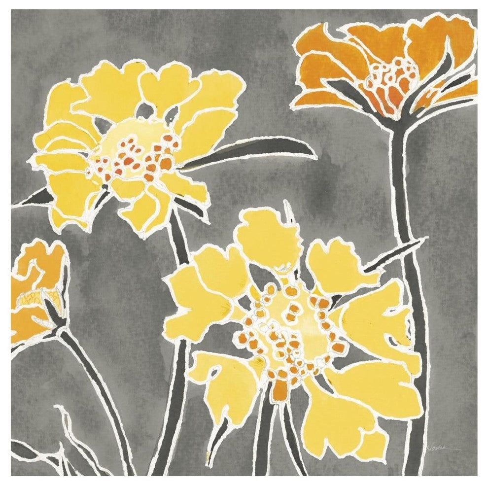 "Cloisonne Beauty II Gray Crop" Digital Paper Print by Shirley Novak, 20"x20"