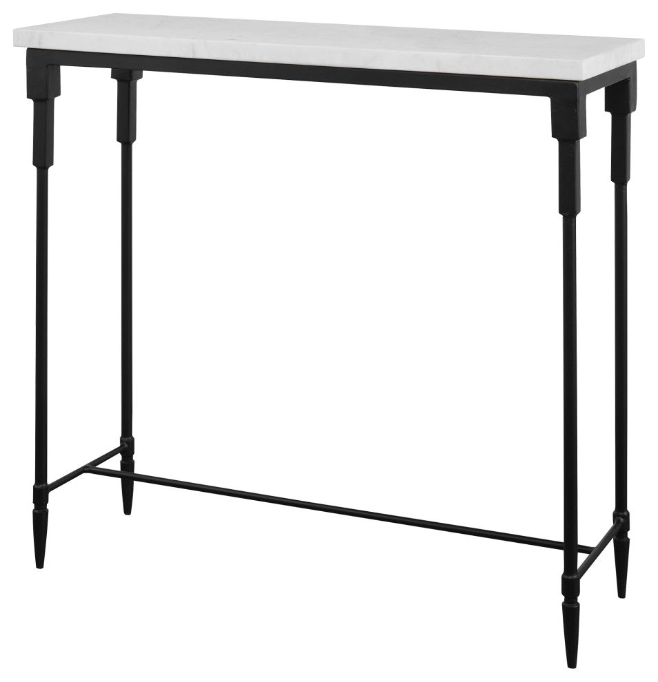 Uttermost Bourges White Marble Console Table