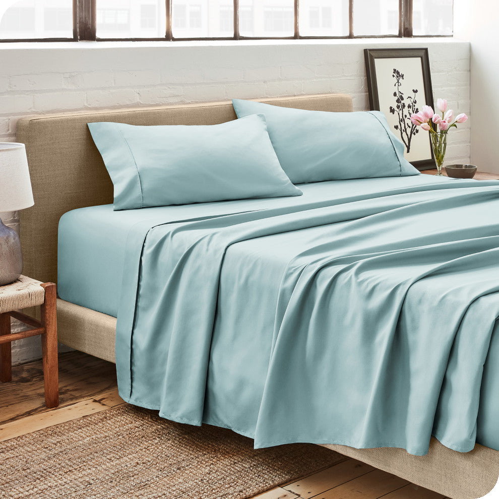 Bare Home 1800 Microfiber Sheet Set, Light Blue, Full