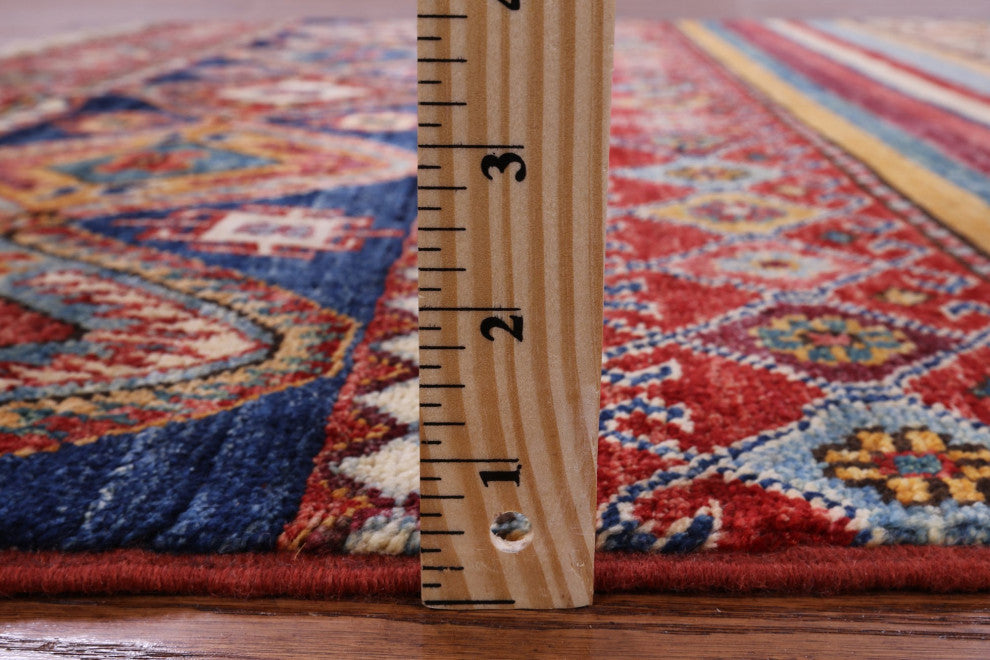 4' 0" X 5' 10" Khorjin Super Kazak Handmade Wool Rug Q9770