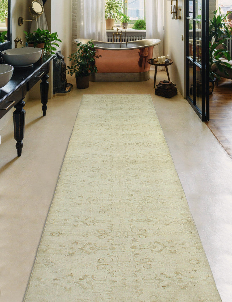 Yousafi Fine Chobi Feriha Beige Runner, 2'8x16'1