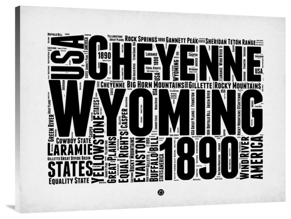 "Wyoming Word Cloud 2" Fine Art Print