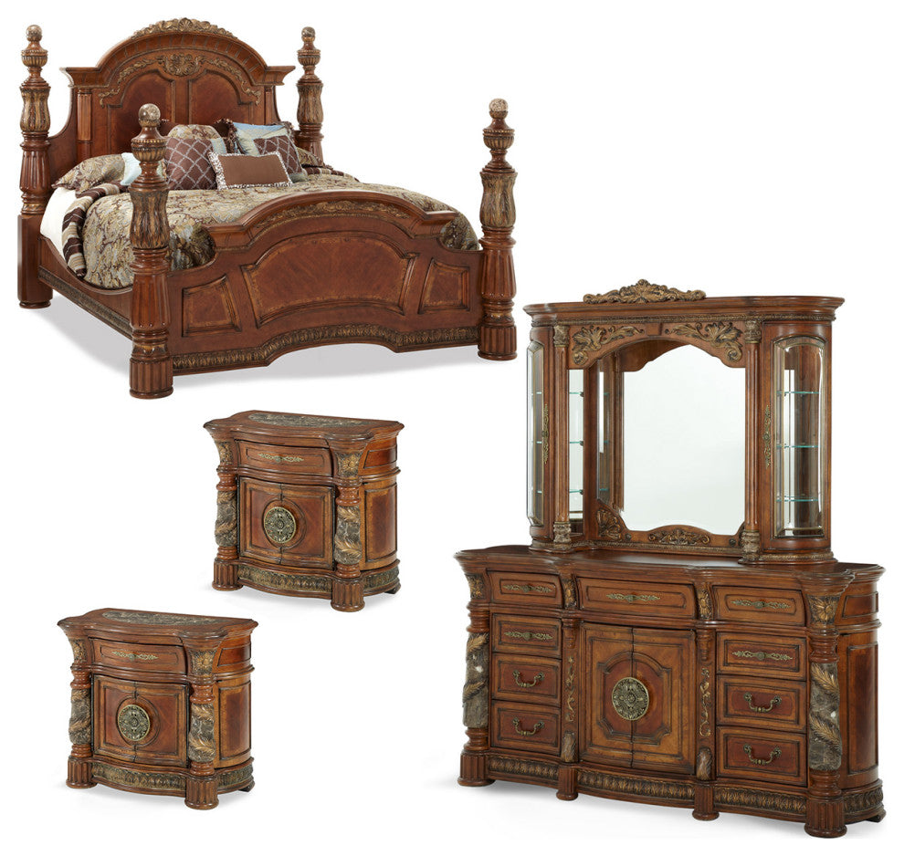 Villa Valencia Cal. King Poster Bedroom Set