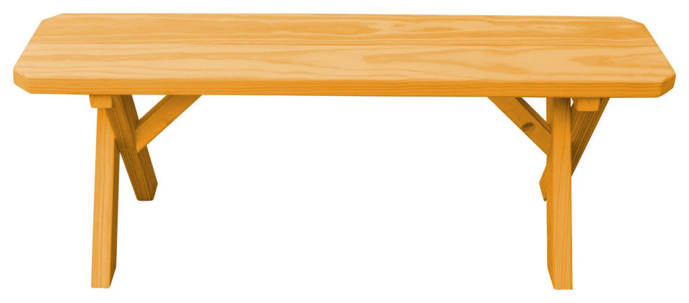 Cedar Cross-Leg Bench, Natural Stain, 4 Foot