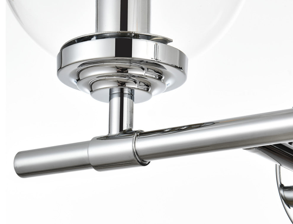 2 Light Chrome And Clear Bath Sconce