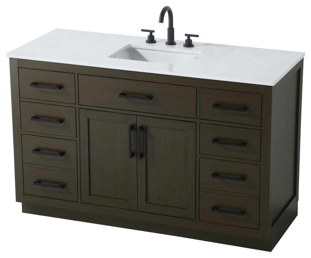Home Living 54" Single Bathroom Vanity, Mocha Brown