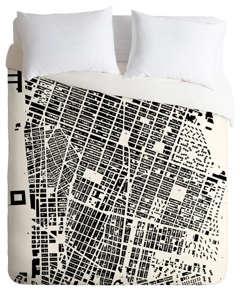 Deny Designs CityFabric Inc NYC White Duvet Cover - Lightweight