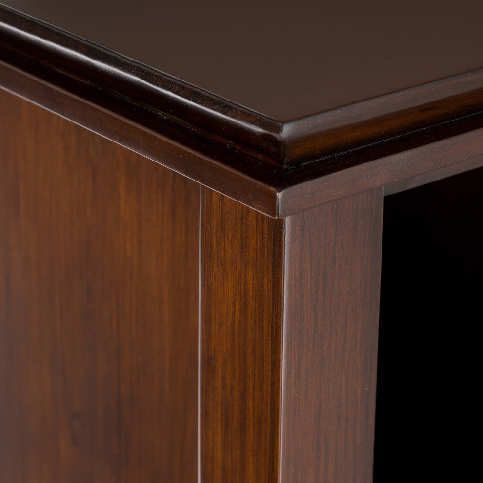 Artisan Solid Wood 57 Inch Wide 8 Cube Storage Sofa Table In Russet Brown
