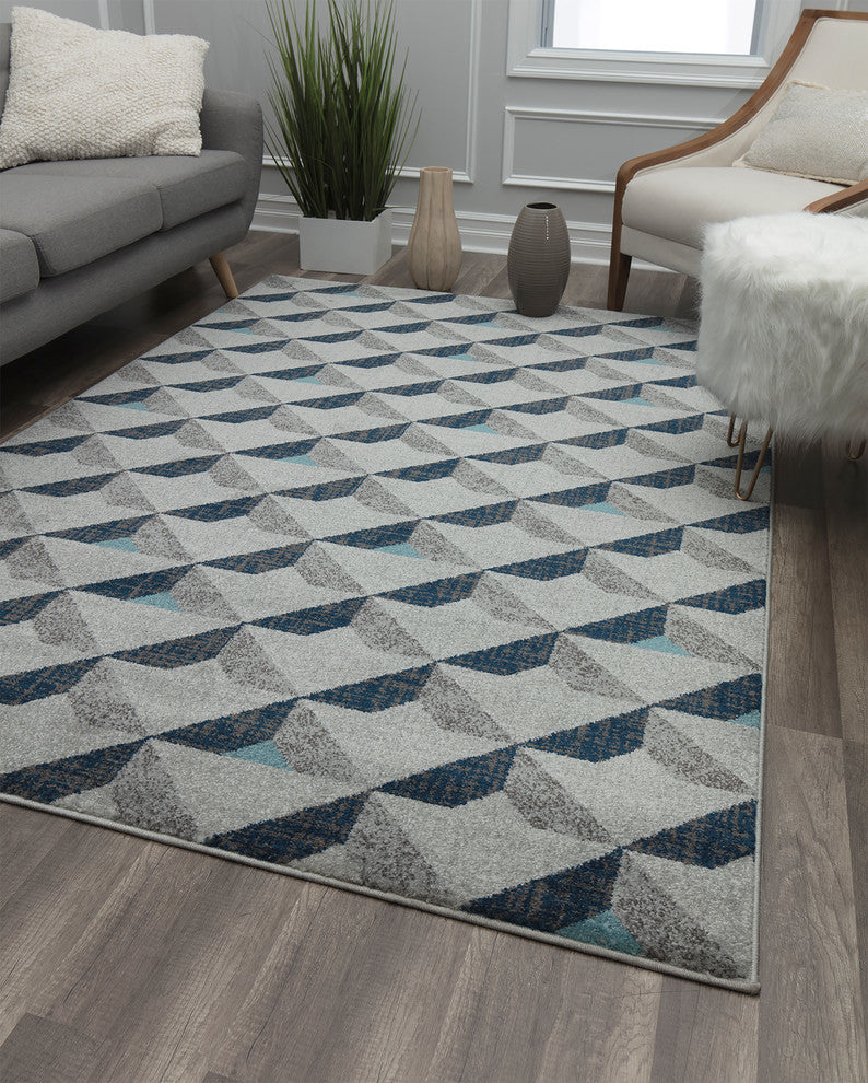 Rugs America Aurea Contemporary Geometric Soft touch Area Rug, Grey Tone, 5' X 7