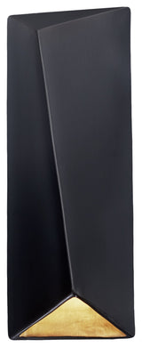 Ambiance LED Diagonal Rectangle Wall Sconce, Matte Black/Champagne Gold Finish