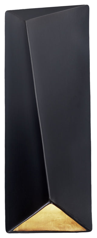 Ambiance LED Diagonal Rectangle Wall Sconce, Matte Black/Champagne Gold Finish