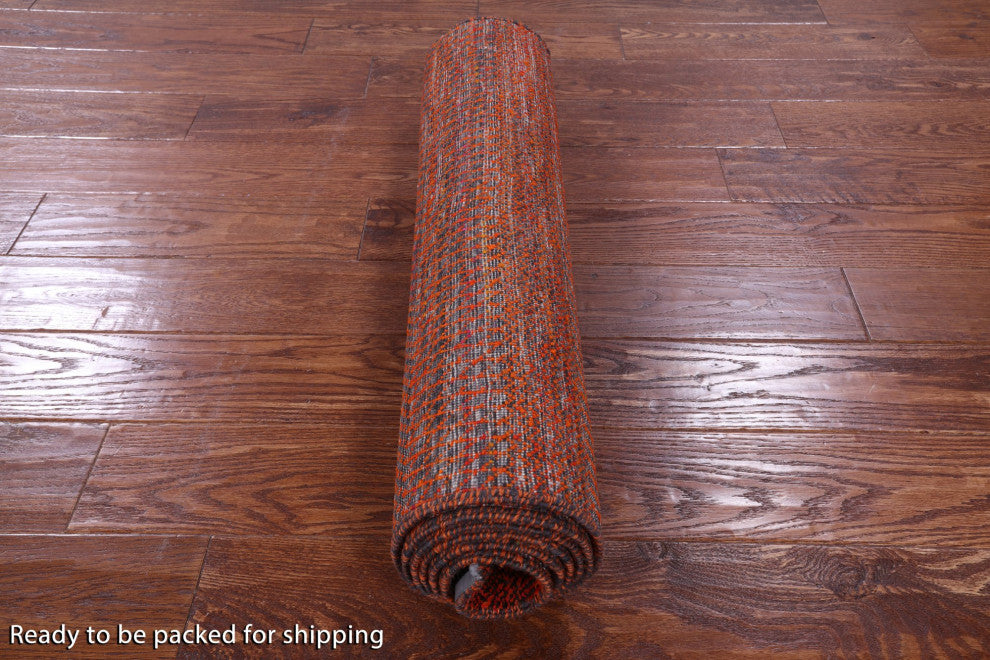 2' 7" X 8' 1" Super Savannah Gabbeh Handmade Wool and Silk Runner Rug Q11907