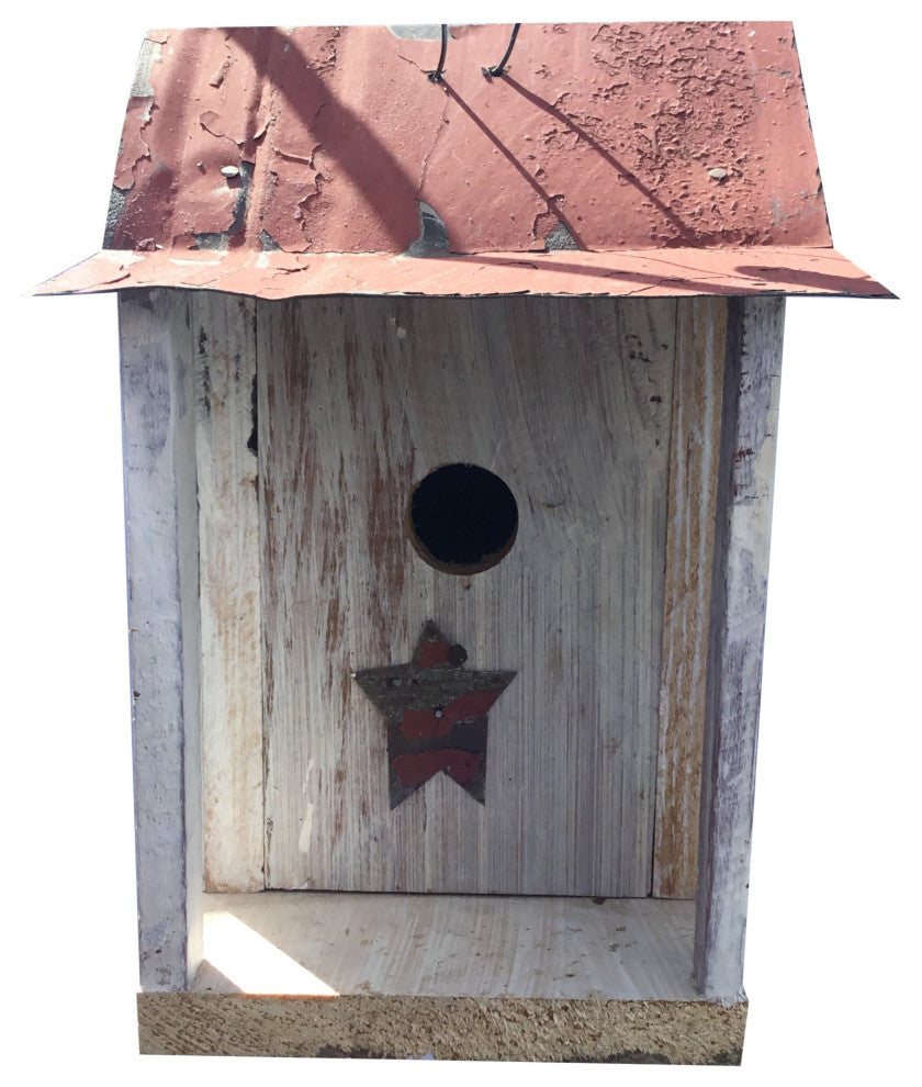 Barn Wood Bird House with Porch
