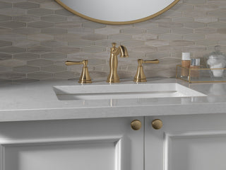 Delta Cassidy Two Handle Widespread Bathroom Faucet, Champagne Bronze