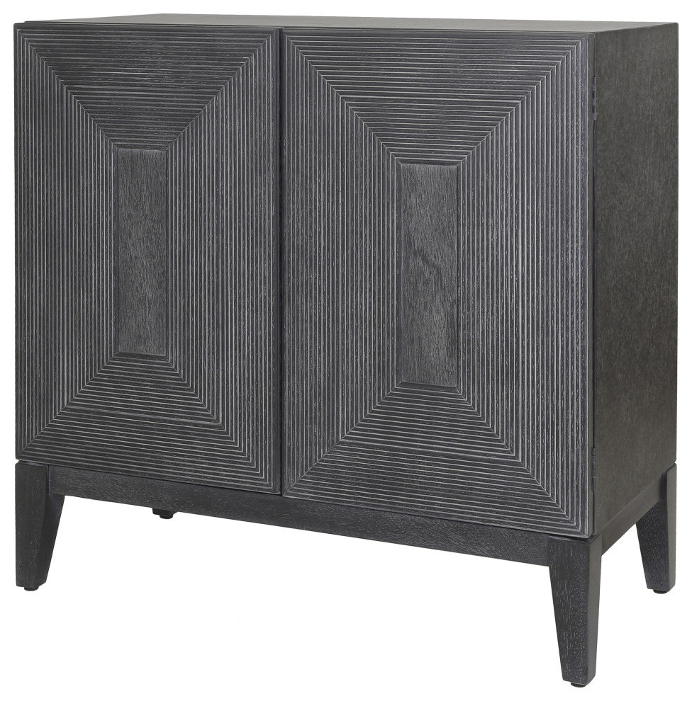 Covey Cabinet 2 Doors, Brushstroke Black