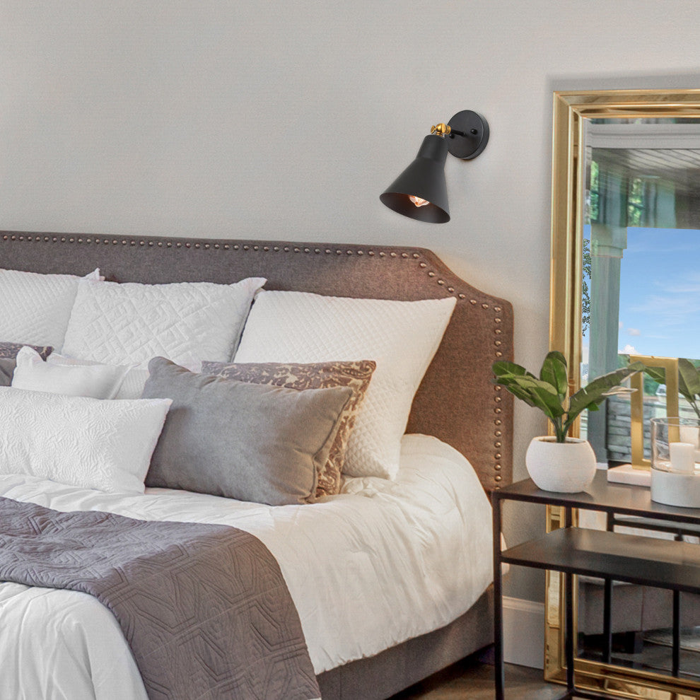 LNC Black Industrial Adjustable Wall Sconce