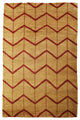 Hand Knotted Wool Area Rug Geometric Gold Red