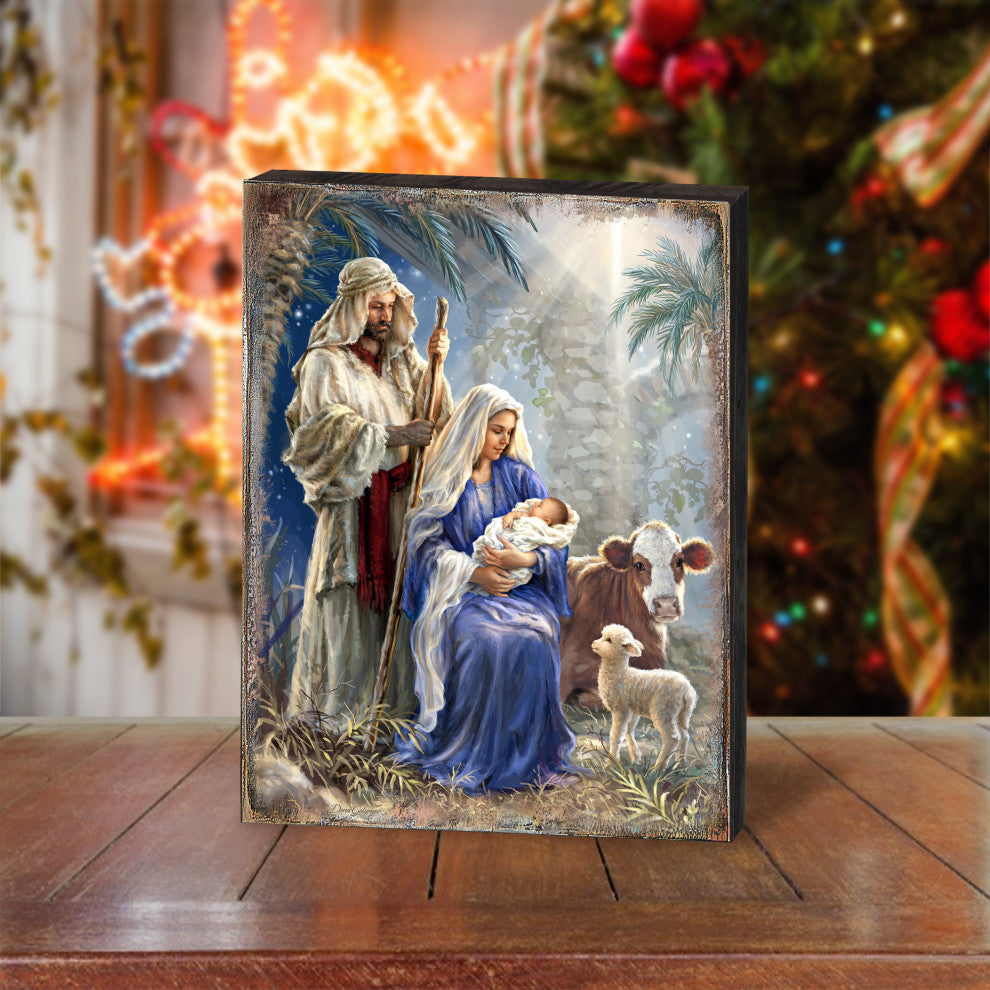 Holy Night Wooden Block, 48 X 36
