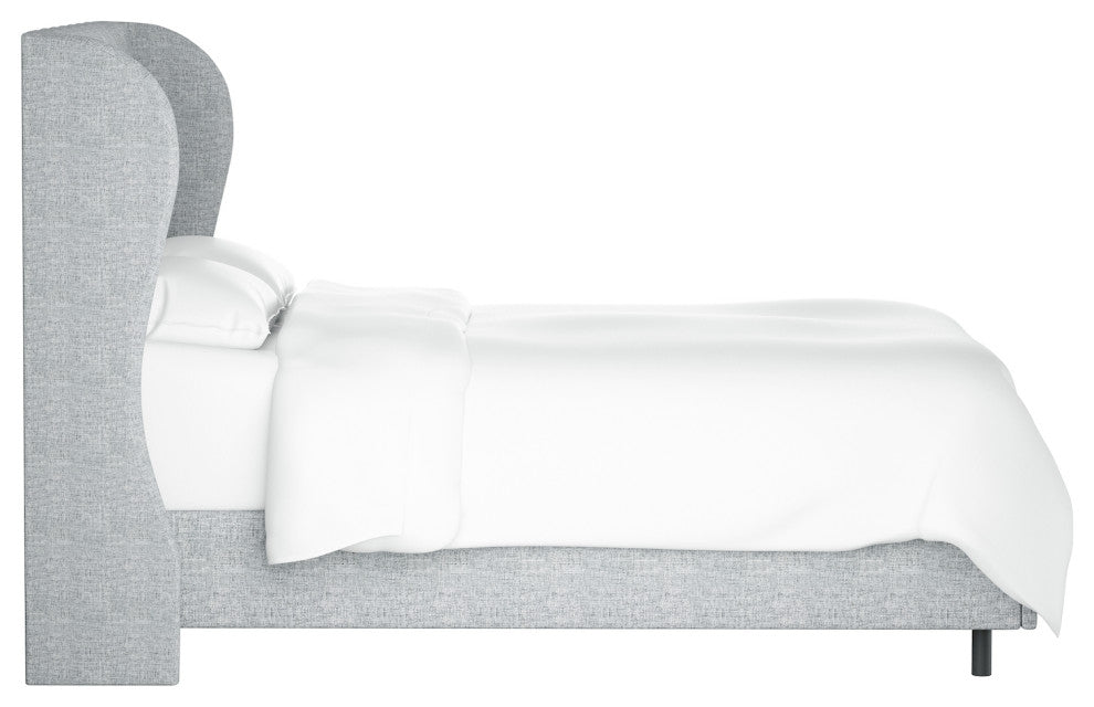 Bradwell Full Tufted Curved Wingback Bed, Zuma Pumice