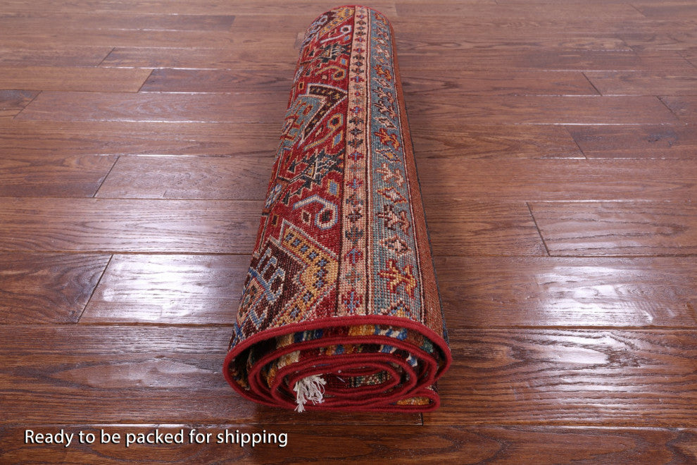 Runner Khorjin Super Kazak Handmade Rug 2' 9" X 9' 10" Q10467