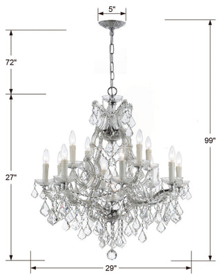 Crystorama Lighting Group 4412-CL-MWP Maria Theresa 13 Light 29"W - Gold