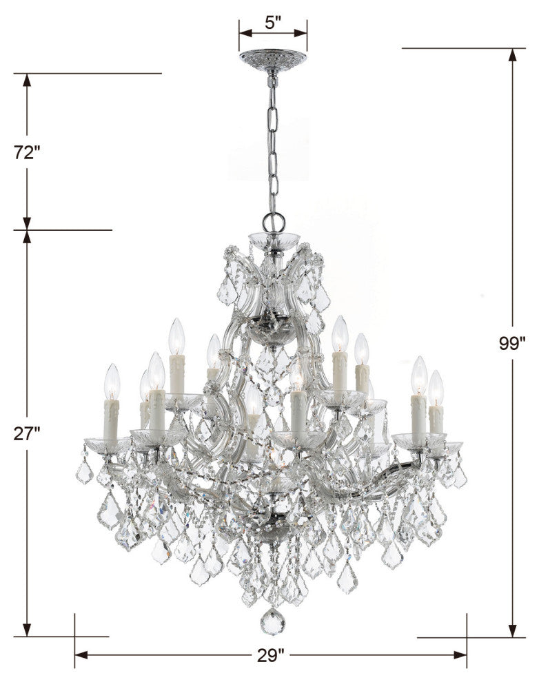 Crystorama Lighting Group 4412-CL-MWP Maria Theresa 13 Light 29"W - Gold