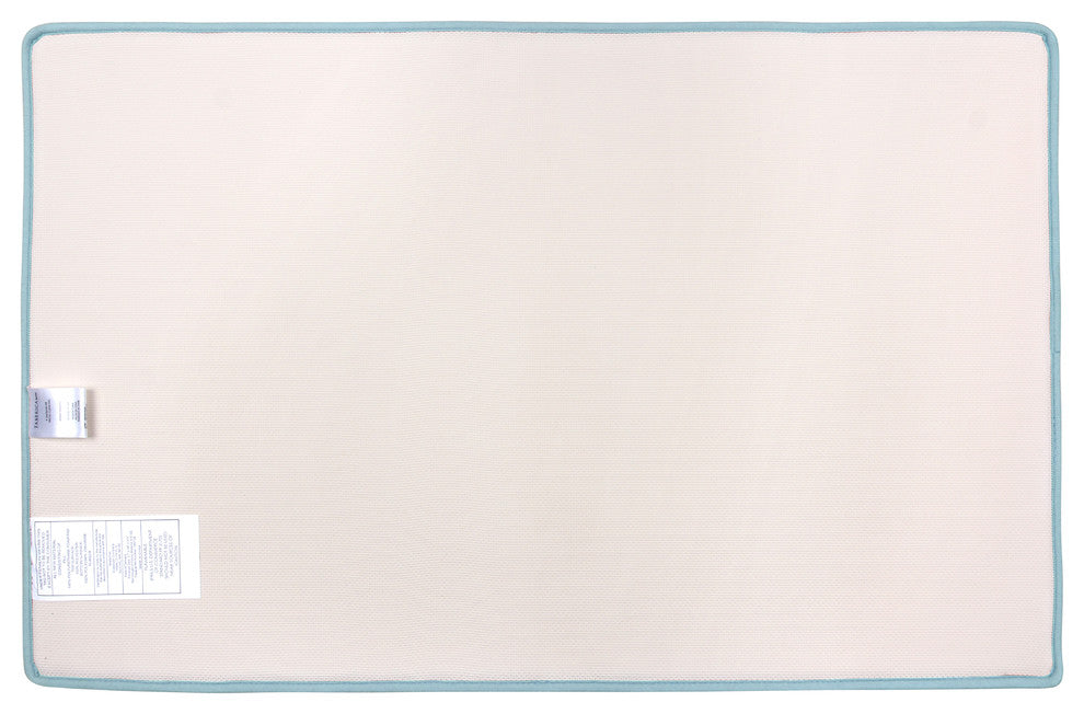 Fabbrica Home Memory Foam Accent Rug, Solid, Sky Blue