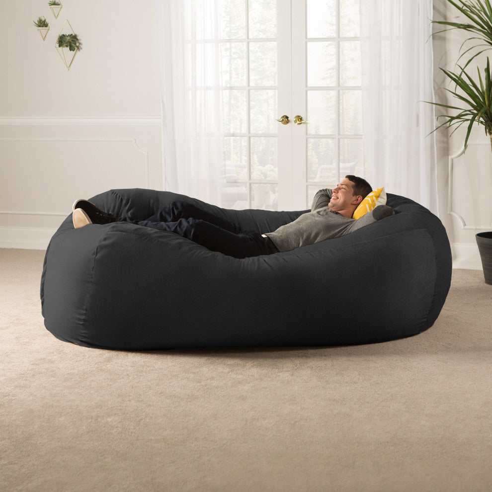 7' Giant Bean Bag Sofa, Black