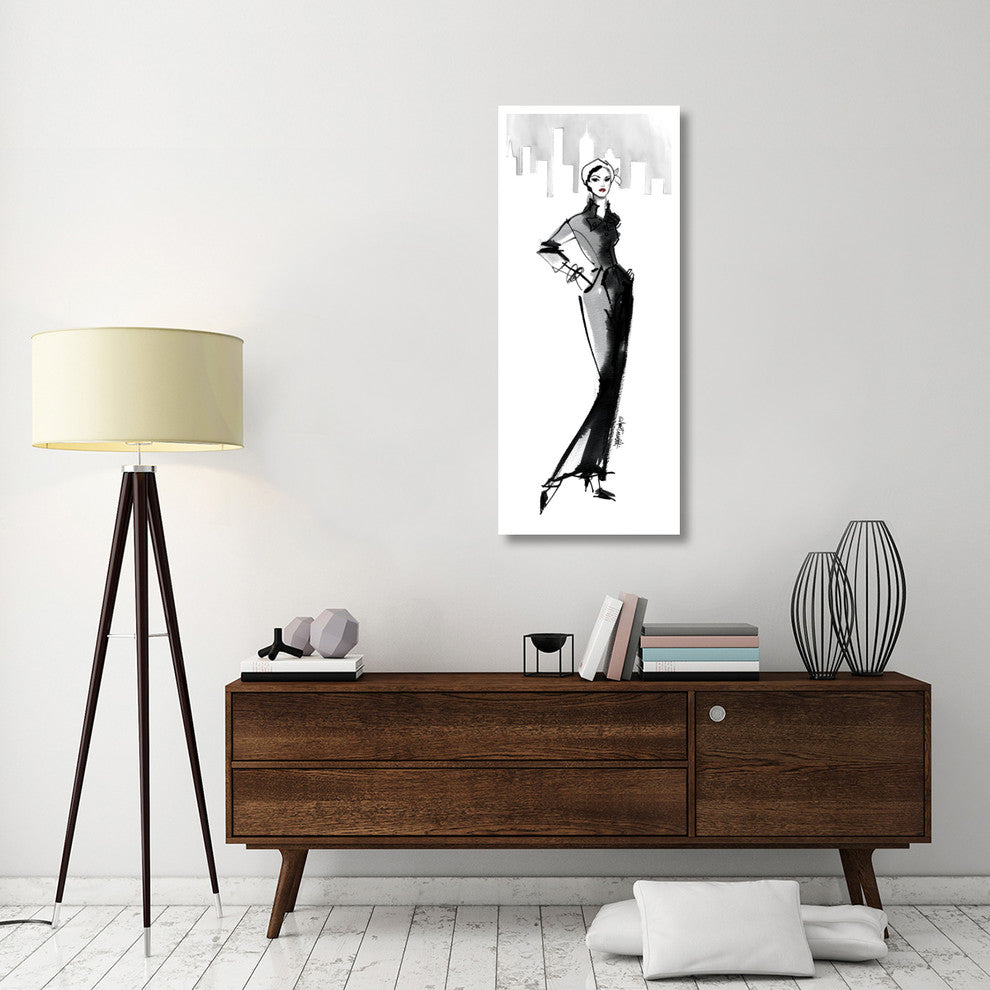 "Fifties Fashion III with Red" Digital Paper Print by Anne Tavoletti, 22"x52"
