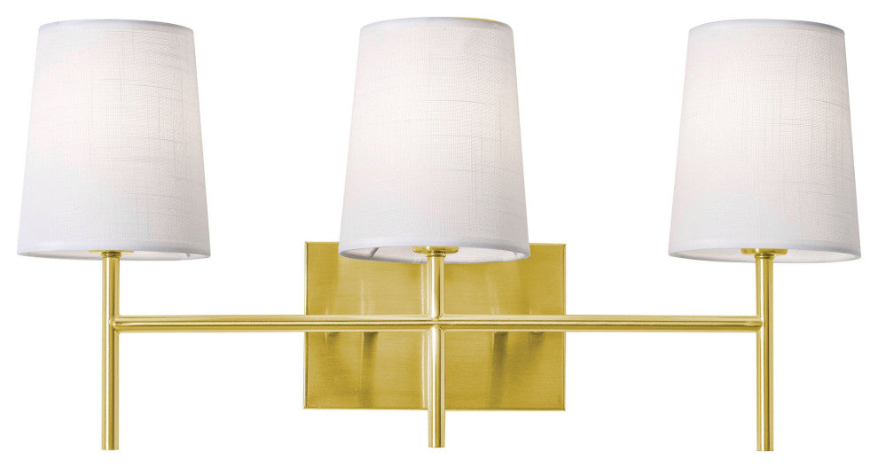 Rose 3-Light LED Vanity, Satin Brass