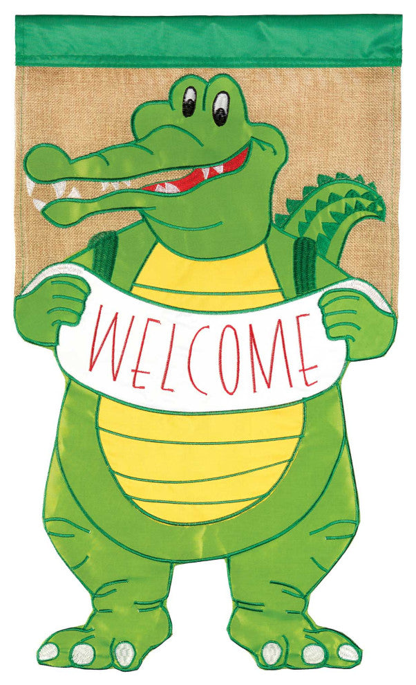 Alligator Welcome Flag, Garden