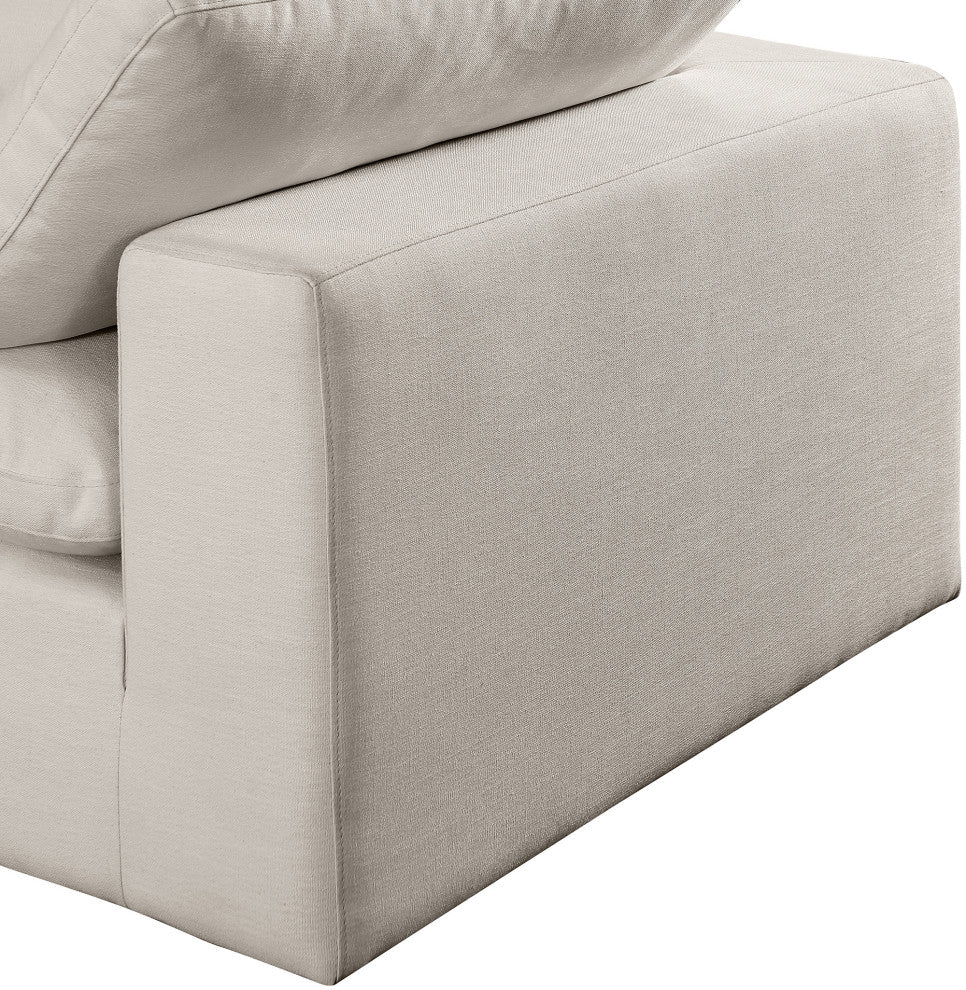 Comfy Beige Linen Textured Fabric Modular Chair, Beige, Linen Textured Fabric, Corner Chair