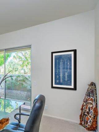 "Pencil 1955 Blueprint" Framed Painting Print