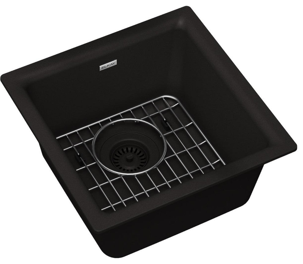 Elkay Quartz Classic Dual Mount Bar Sink Kit, Black