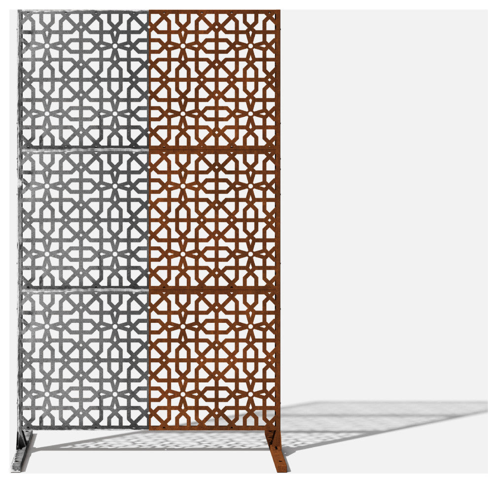 Alta Corten Steel Decorative Screen With Stand, Parilla