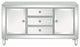 Benzara BM206567 Wood/Mirror Accent Cabinet With 2 Drawers/2 Doors, Silver